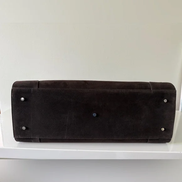 New COS Studio Bowling Bag Suede Dark Brown